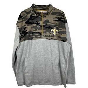 Zubaz NFL Team Apparel 1/4 Fleece Pullover‎ New Orleans Saints Camo Men Size XL